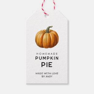 Pumpkin pie gift tag with vintage pumpkin