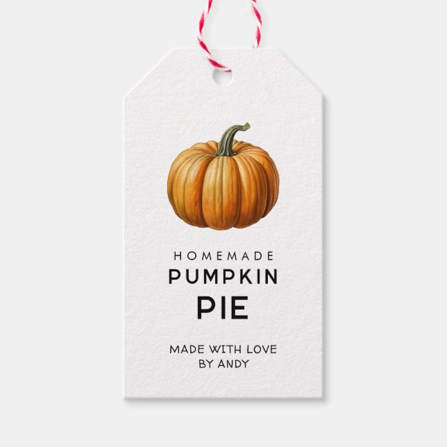 Pumpkin pie gift tag with vintage pumpkin (Front)