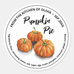 Pumpkin Pie Home Baked  Classic Round Sticker