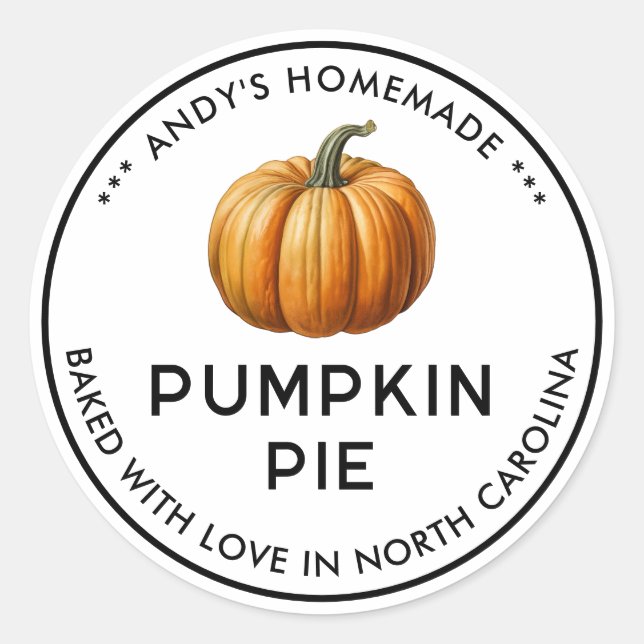 Pumpkin pie label (Front)