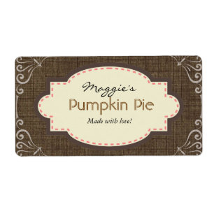 Pumpkin Pie Labels, Custom Template