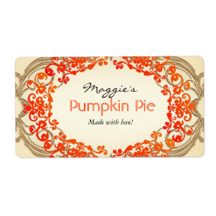 Pumpkin Pie Labels, Customise