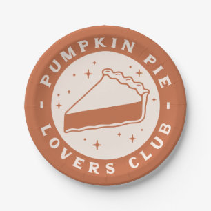 Pumpkin Pie Lovers Club Paper Plate