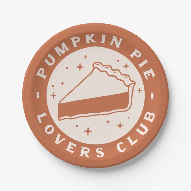Pumpkin Pie Lovers Club Paper Plate (Front)