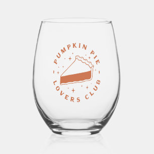 Pumpkin Pie Lovers Club Stemless Wine Glass
