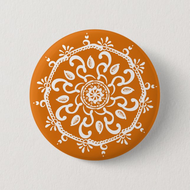 Pumpkin Pie Mandala 6 Cm Round Badge (Front)