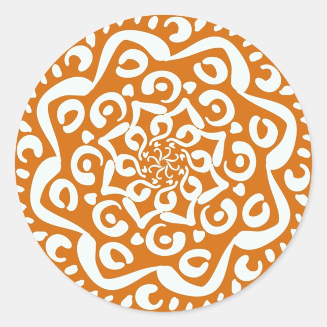 Pumpkin Pie Mandala Classic Round Sticker (Front)