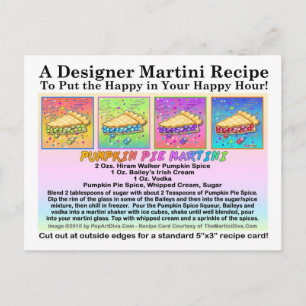Pumpkin Pie Martini Recipe Card Postcard