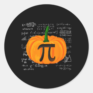 Pumpkin Pie Math Funny Halloween Thanksgiving Pi D Classic Round Sticker