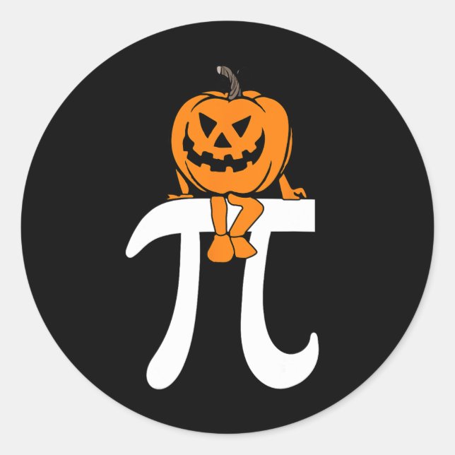 Pumpkin Pie Math Funny Halloween Thanksgiving Pi D Classic Round Sticker (Front)