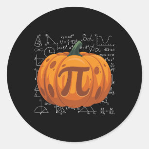 Pumpkin Pie Math Funny Halloween Thanksgiving Pi D Classic Round Sticker