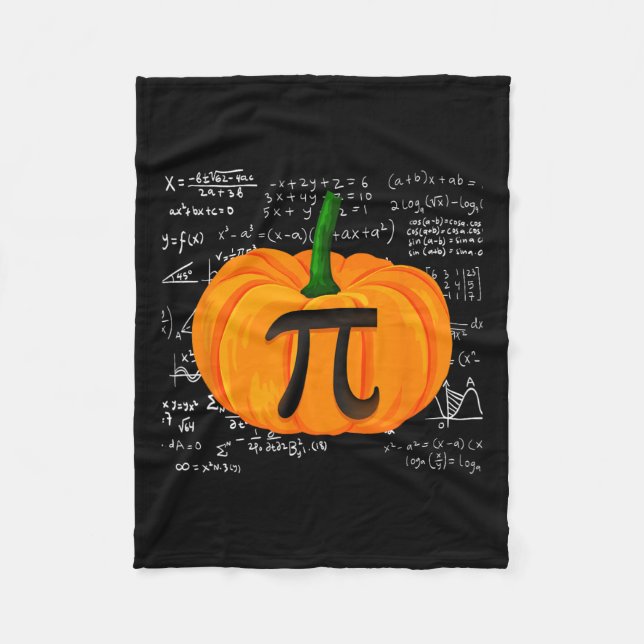 Pumpkin Pie Math Funny Halloween Thanksgiving Pi D Fleece Blanket (Front)