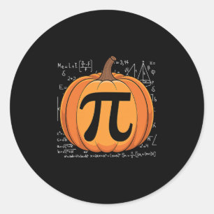 Pumpkin Pie Math Halloween Thanksgiving Pi Day Classic Round Sticker