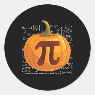 Pumpkin Pie Math Shirt Funny Halloween Thanksgivin Classic Round Sticker