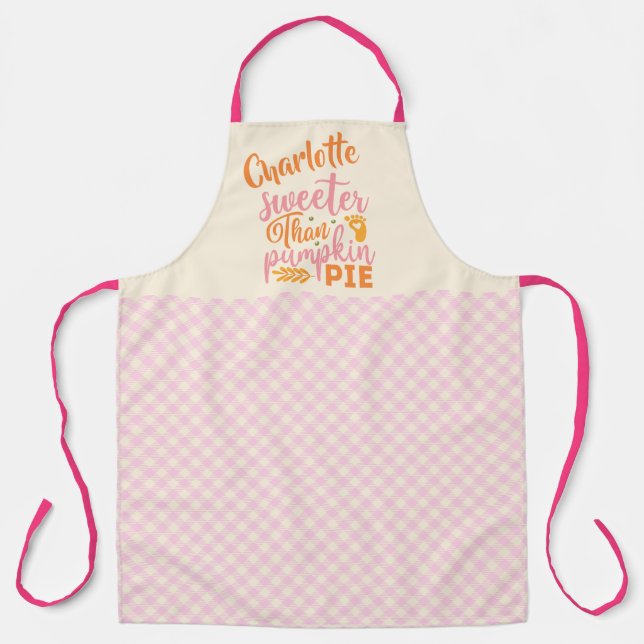 Pumpkin Pie Newborn Baby Pregnancy Thanksgiving Apron (Front)
