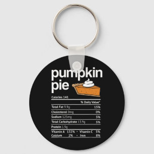 Pumpkin Pie Nutrition Facts Thanksgiving Christmas Key Ring