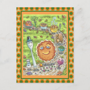 PUMPKIN PIE PARADE, THANKSGIVING FEAST CELEBRATION POSTCARD