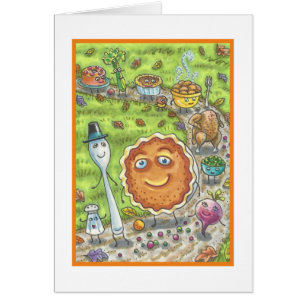 PUMPKIN PIE PARADE THANKSGIVING GREETING CARD B
