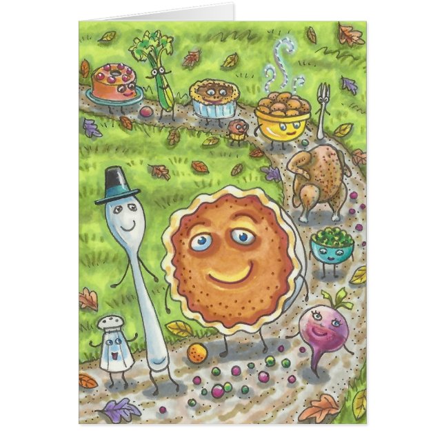 PUMPKIN PIE PARADE THANKSGIVING GREETING CARD B (Front)