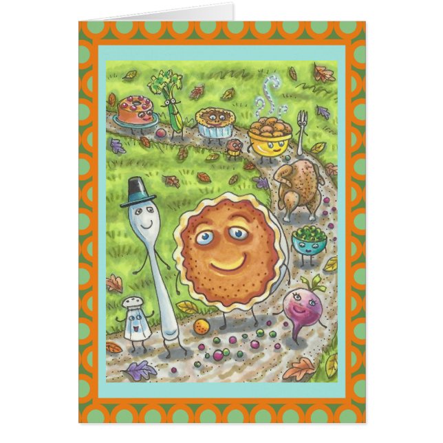 PUMPKIN PIE PARADE THANKSGIVING GREETING CARD Vers (Front)