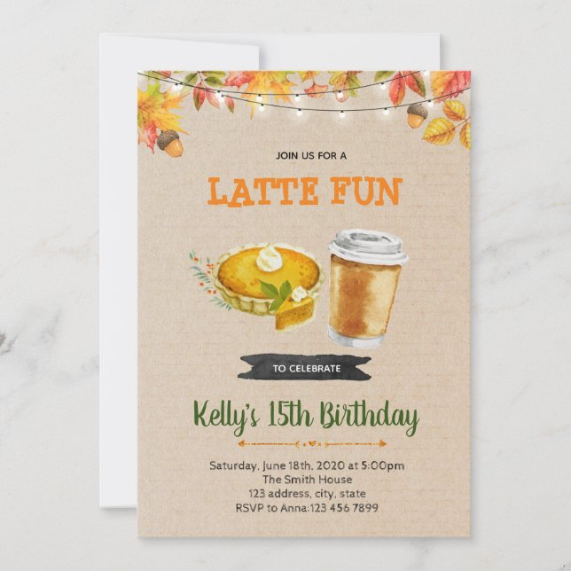 Pumpkin pie party invitation (Front)