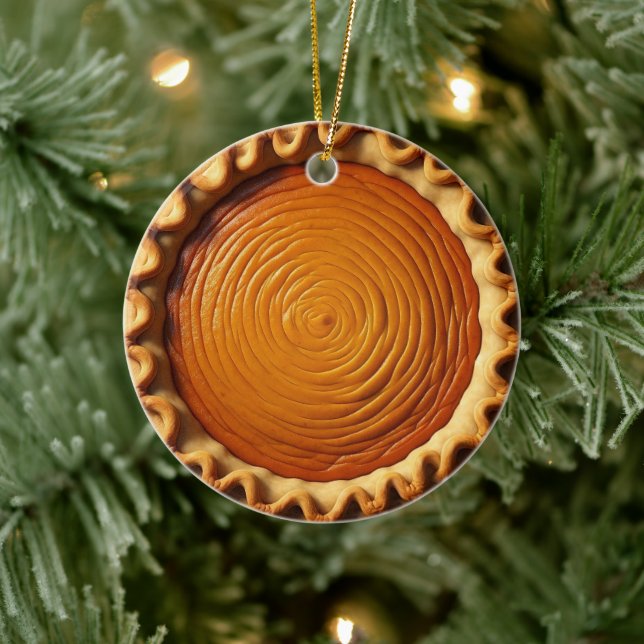 Pumpkin Pie Personalised Christmas Ceramic Tree Decoration (Tree)