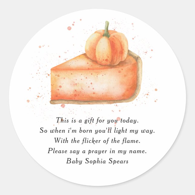 Pumpkin pie - Prayer Candle Label (Front)