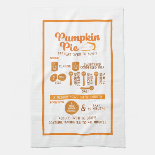 Pumpkin Pie Recipe  Tea Towel