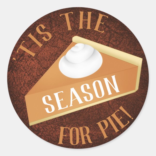 Pumpkin pie season classic round sticker (Front)