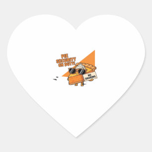 Pumpkin Pie Security Guard Funny Thanksgiving Over Heart Sticker