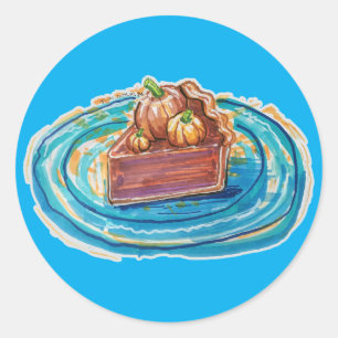 Pumpkin Pie Slice Classic Round Sticker