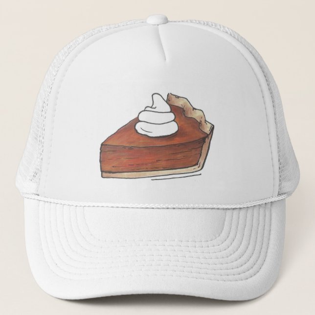 Pumpkin Pie Slice Thanksgiving Dessert Bakery Food Trucker Hat (Front)