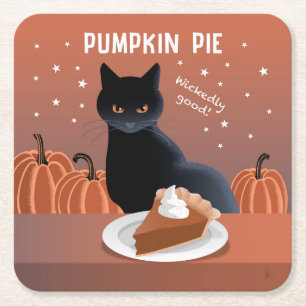 Pumpkin Pie Square Paper Coaster