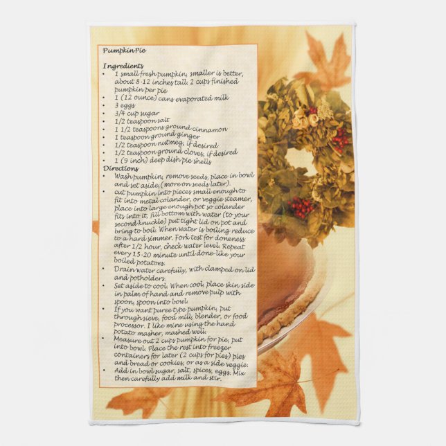 Pumpkin Pie Tea Towel (Vertical)