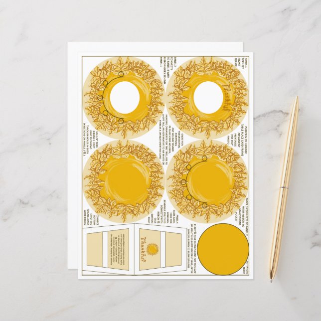 Pumpkin Pie Thankful Thanksgiving Table Card Frame (Front/Back In Situ)