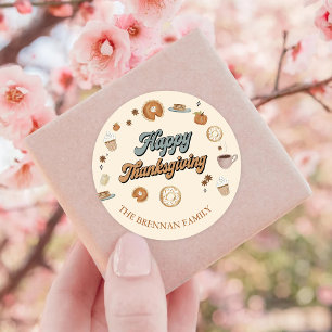 Pumpkin Pie Thanksgiving Classic Round Sticker