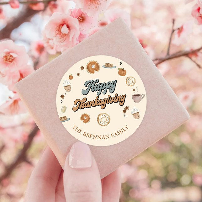 Pumpkin Pie Thanksgiving Classic Round Sticker (Creator Uploaded)
