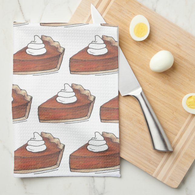 Pumpkin Pie Thanksgiving Dinner Holiday Gift Tea Towel (Quarter Fold)