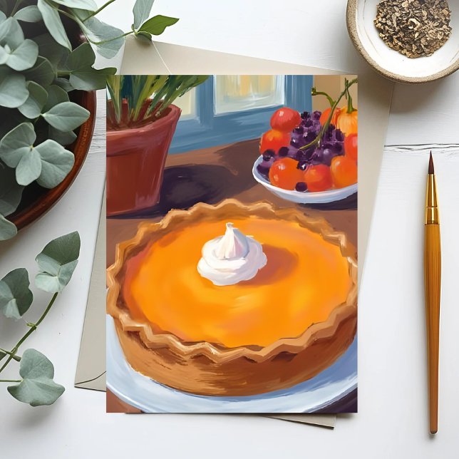 Pumpkin Pie | Thanksgiving Watercolor Painting Holiday Card (Creator Uploaded)