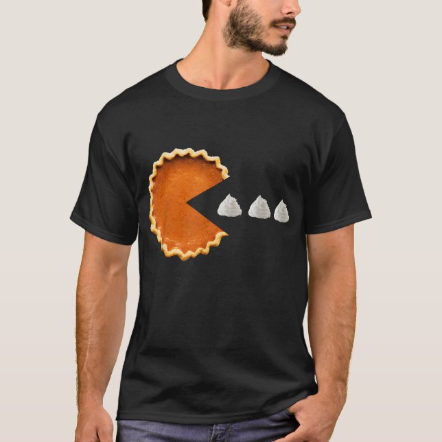 Pumpkin Pie Whipped Cream Video Game Thanksgiving T-Shirt (Front)