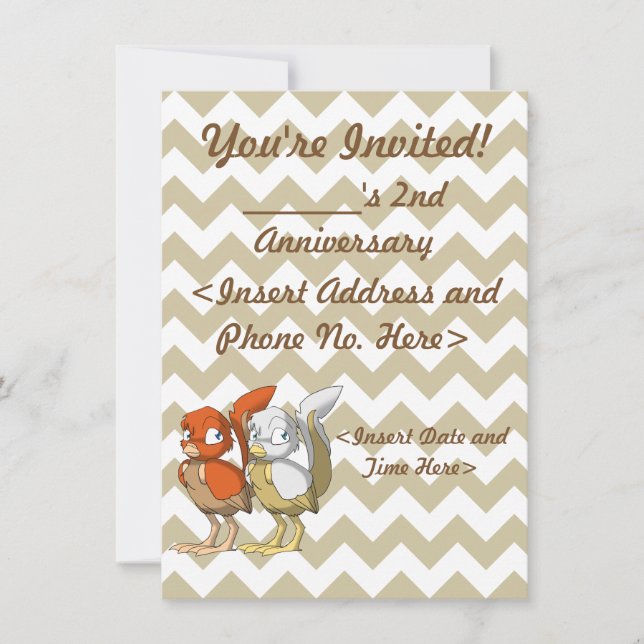 Pumpkin Pie/White and Gold Reptilian Bird Joint Invitation (Front)