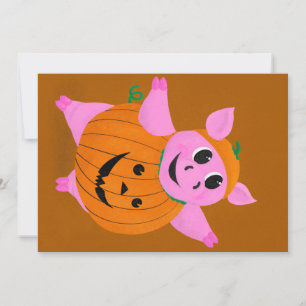 Pumpkin Pig Holiday Card