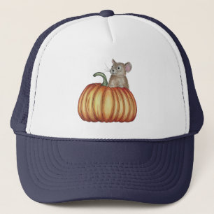 Pumpkin Pika Fall Watercolor Illustration Trucker Hat