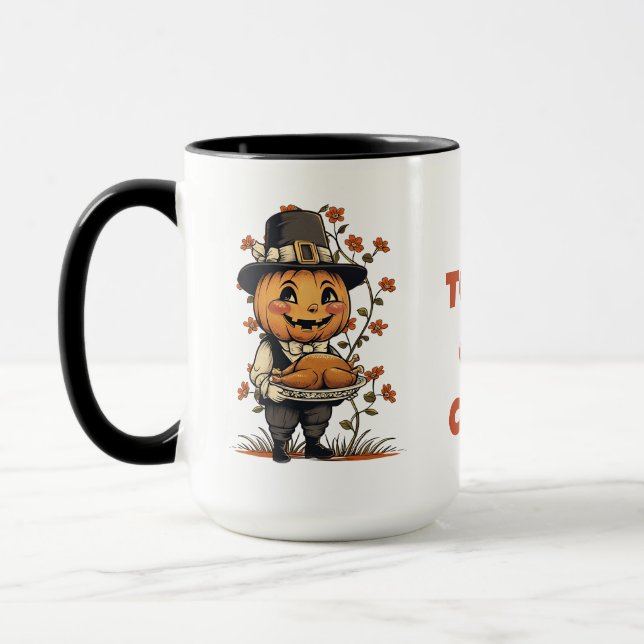 Pumpkin Pilgrim Thanksgiving Mug (Left)