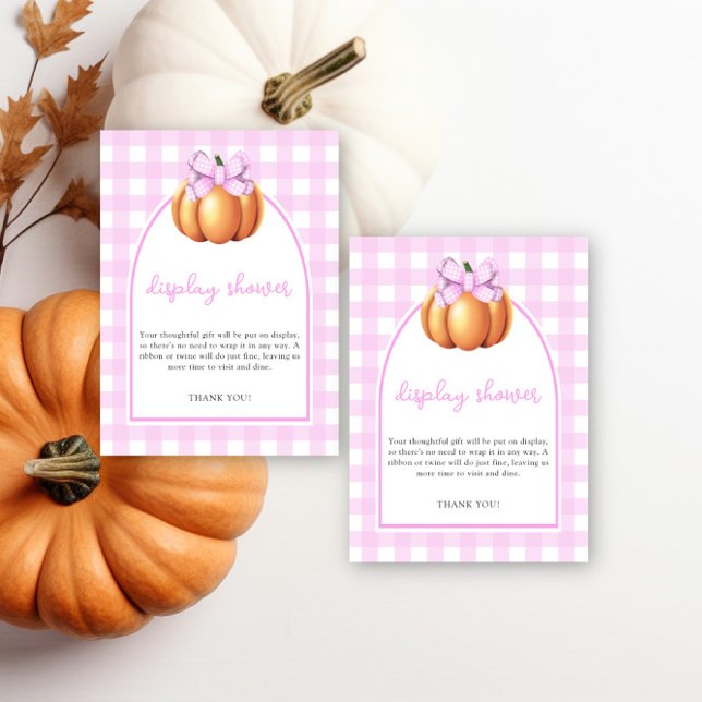  Pumpkin pink bow arch baby shower display shower Enclosure Card (Creator Uploaded)