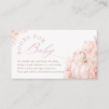 Pumpkin Pink Bow Baby Shower Books for Baby