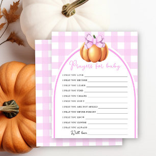 Pumpkin pink bow baby shower Prayers for baby