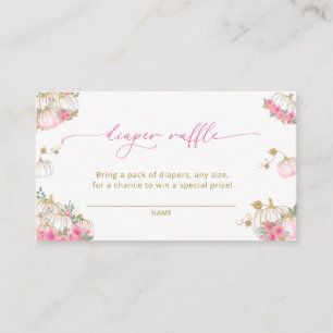 Pumpkin Pink Diaper Raffle Enclosure Card