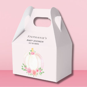 Pumpkin Pink Floral Baby Girl Shower  Favour Box