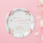 Pumpkin Pink Floral Baby Shower Paper Plate<br><div class="desc">The Pumpkin Pink Floral Baby Shower Paper Plates is a tender embrace of all things sweet and charming, designed to foster an emotional connection with families eagerly anticipating the arrival of their little one. Capturing the essence of a baby girl shower with hues of pink, the item celebrates the joy...</div>